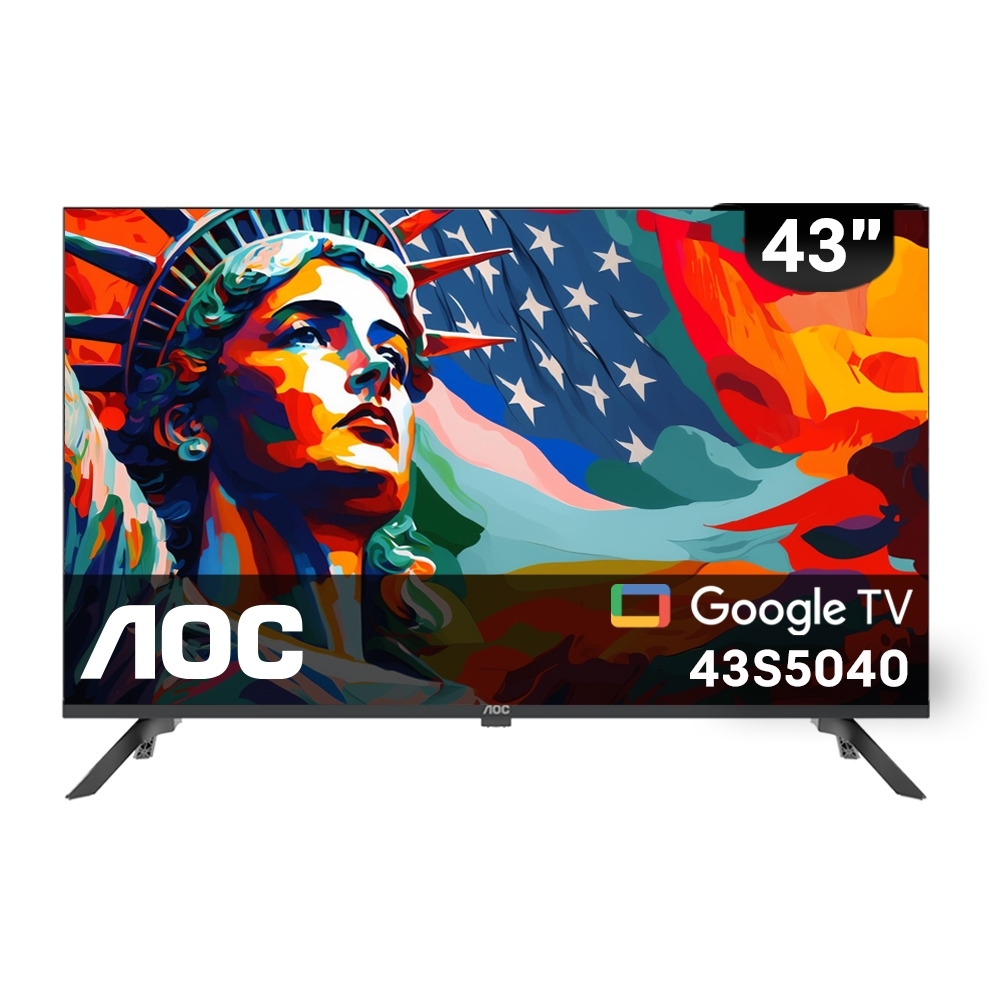 (無安裝)AOC美國43吋FHD連網Google TV智慧顯示器43S5040