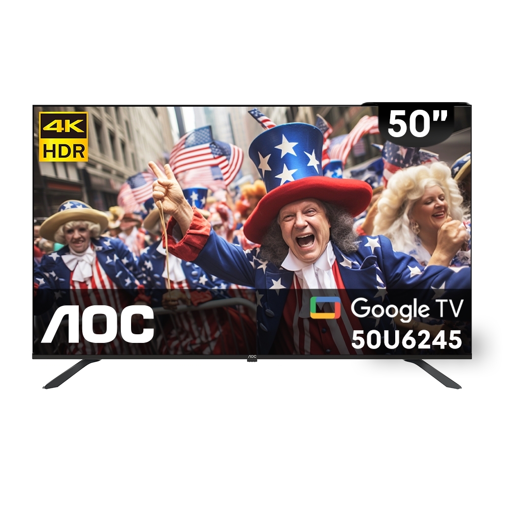 (無安裝)AOC美國50吋4K連網Google TV智慧顯示器50U6245