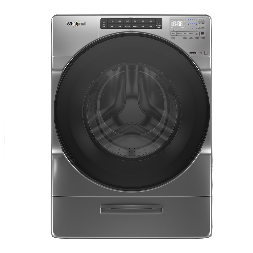 (結帳再95折)惠而浦17公斤蒸氣洗脫烘滾筒銀色洗衣機8TWFC6820LC