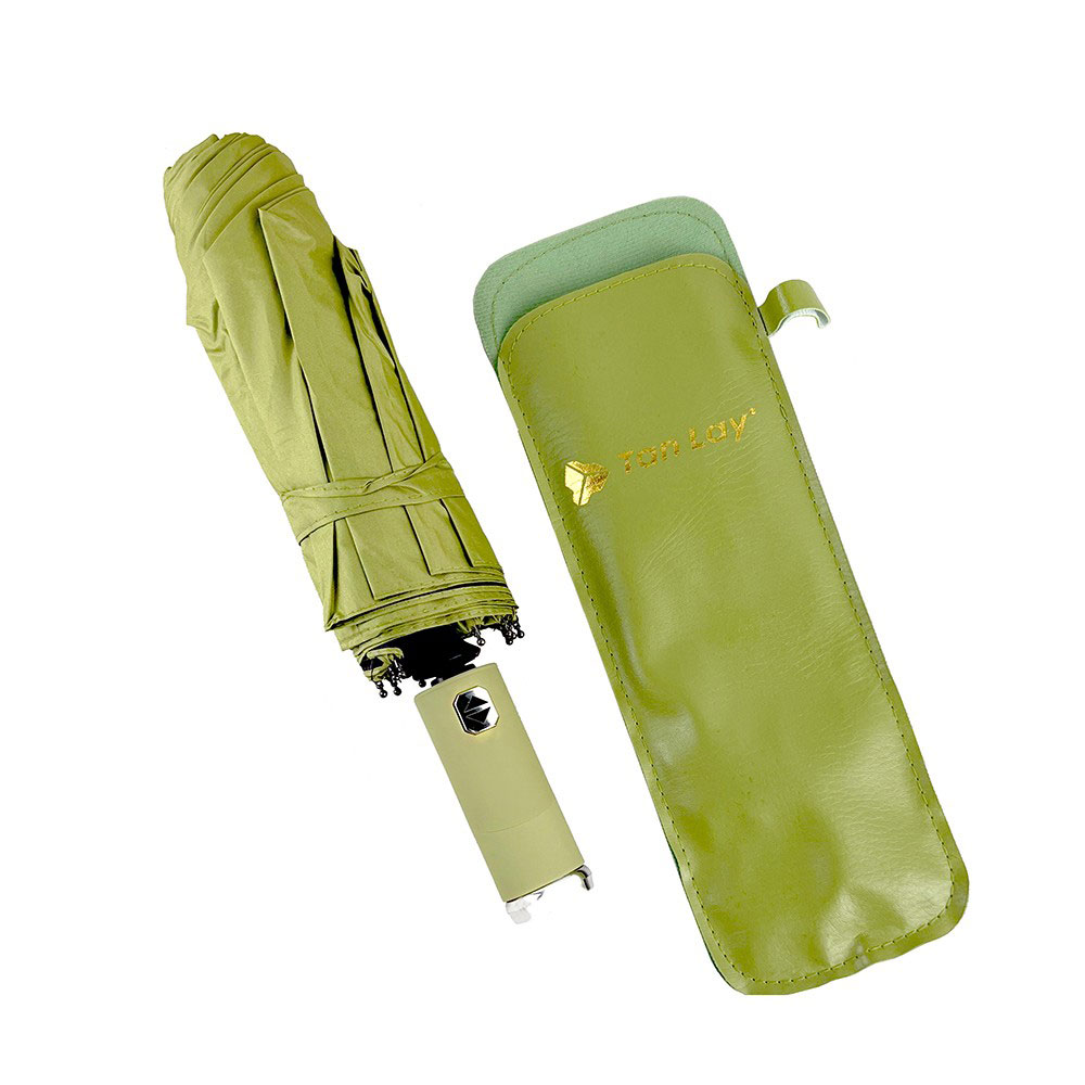 天麗抗uv照明自動折傘附收納皮套綠色雨傘AKB-UMB-G