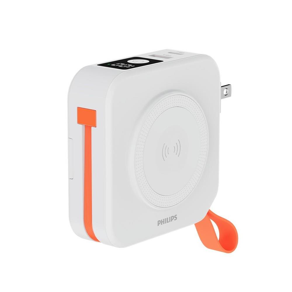 (結帳再優惠)飛利浦10000mah FunCube多合一磁吸Type C白色不含萬國轉接頭DLP4348C行動電源ST DLP4348CW-E