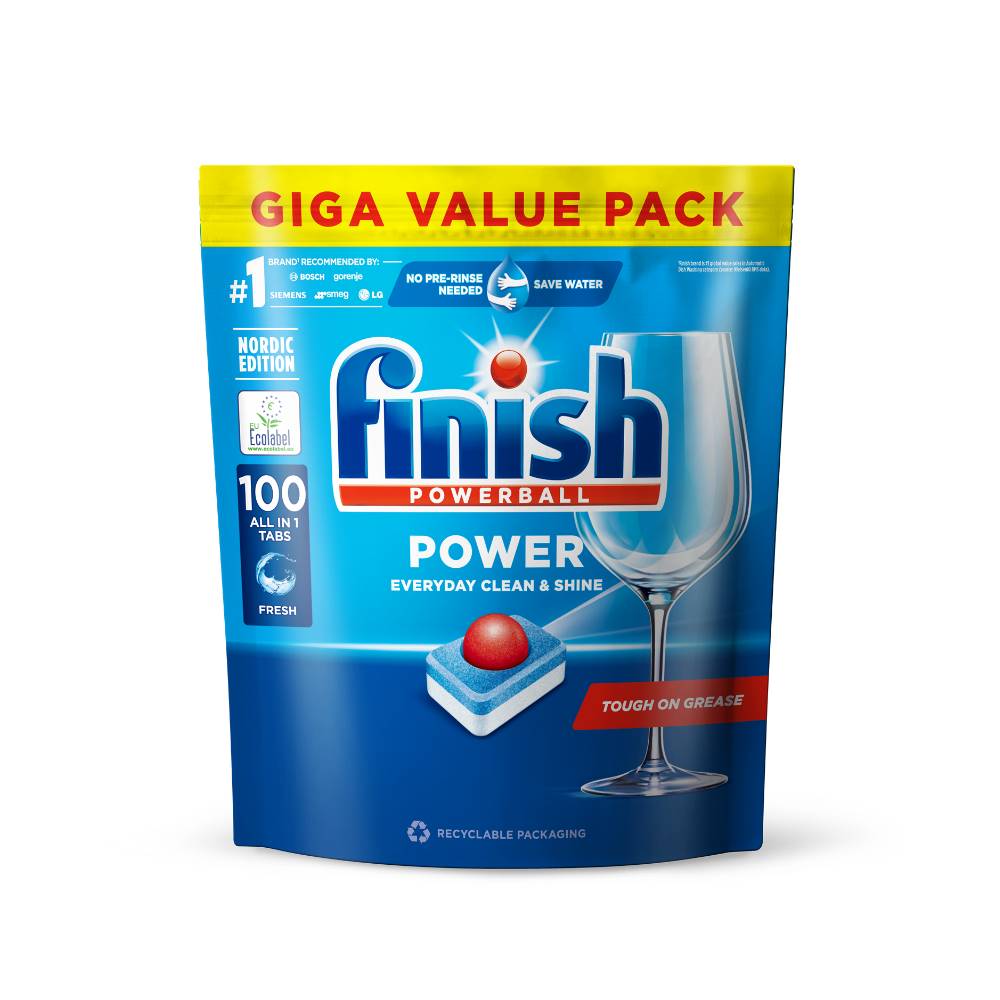FINISH亮碟全效合一洗碗塊洗滌球洗碗錠1包組共100入洗碗機配件POWER-1