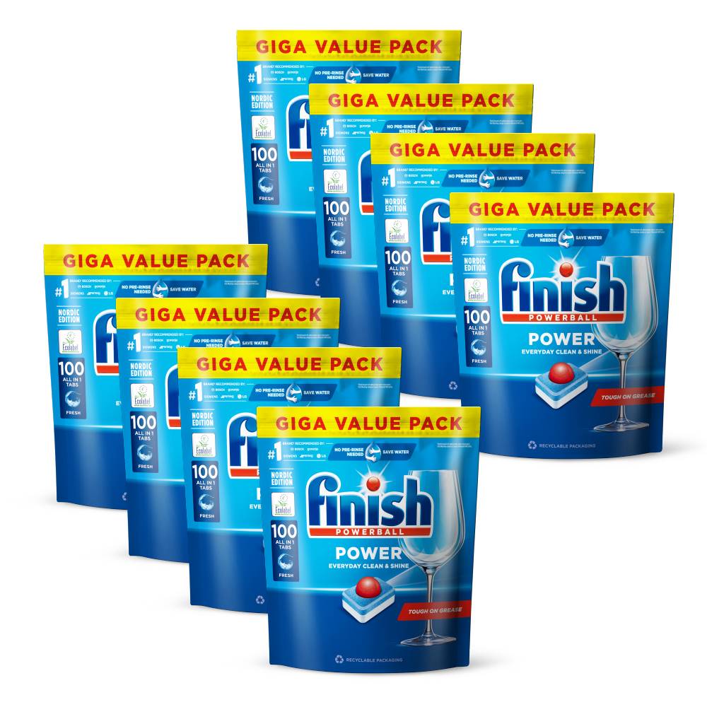 FINISH亮碟全效合一洗碗塊洗滌球洗碗錠1包組共800入洗碗機配件POWER-8